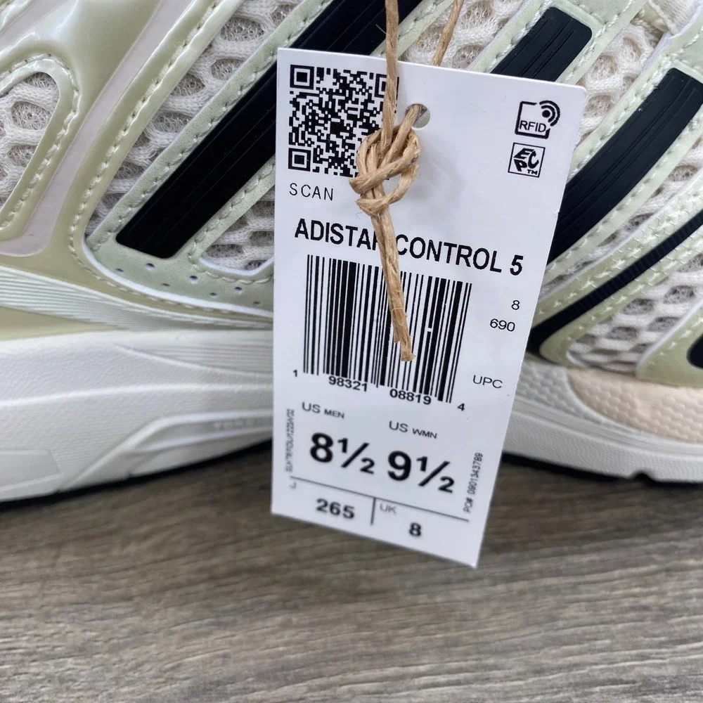 Adidas Adistar Control 5 Mens 8.5 Cream Off White Black Running Sneakers KI6152